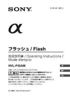 Sony HVL F42 AM manual. Camera Instructions.